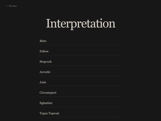 thebow/Interpretation screenshot