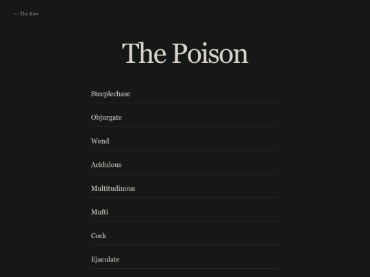 thebow/thepoison screenshot