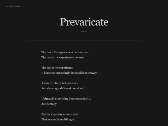 thebow/thepoison/prevaricate screenshot