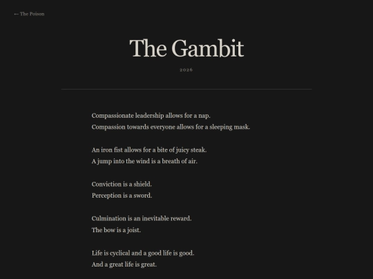 thebow/thepoison/thegambit screenshot