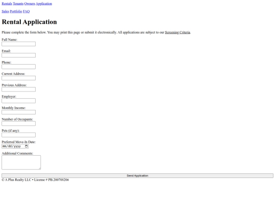 A Plus Realty/application screenshot