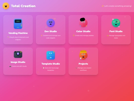 UI STYLES & THEMES/ANTHROPOMORPHIC/anthropomorphic_Total_Creation_Landing screenshot