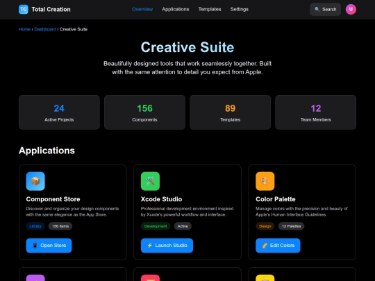 UI STYLES & THEMES/APPLE/Apple-TotalCreation-Dashboard-Dark screenshot