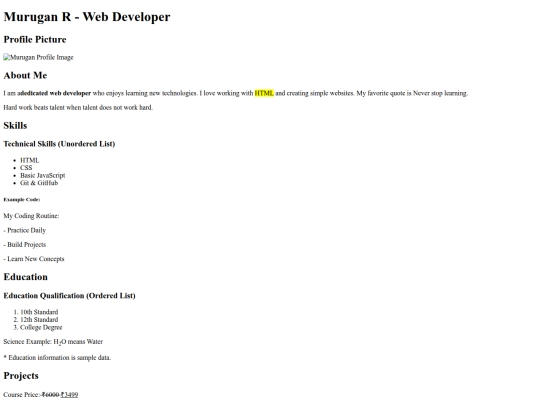html/personal portfolio screenshot