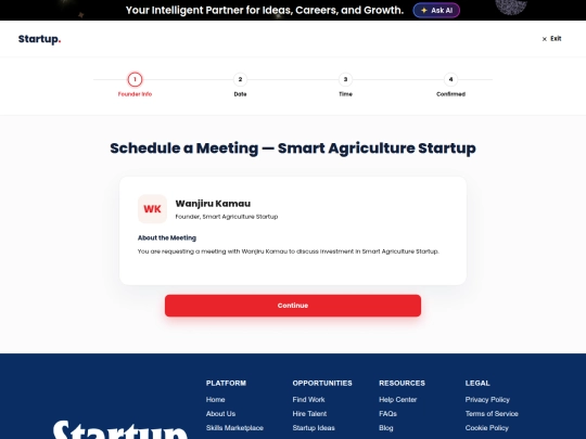 my project startup/schedule-investor-meeting screenshot