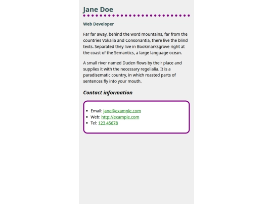 testpage screenshot