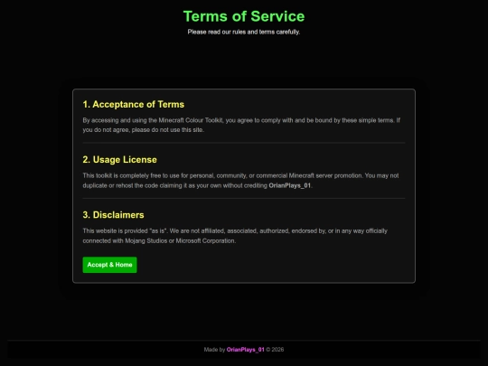 terms screenshot