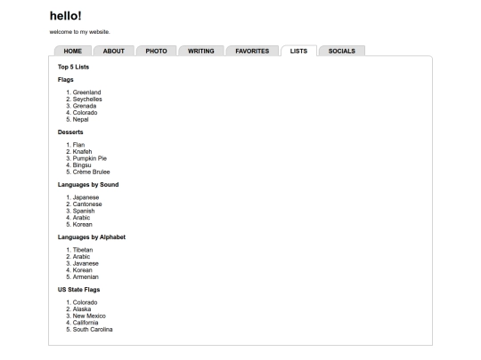 lists screenshot