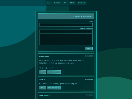 guestbook screenshot