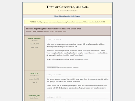 message-board screenshot