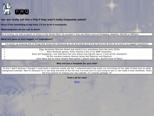 FAQ screenshot