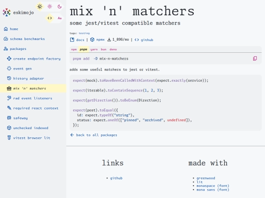 packages/mix-n-matchers screenshot