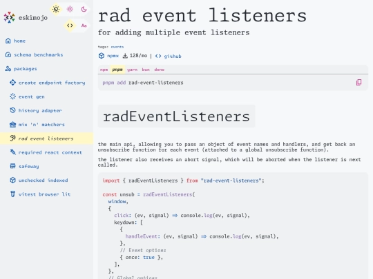 packages/rad-event-listeners screenshot