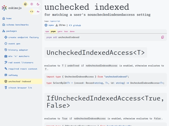 packages/uncheckedindexed screenshot
