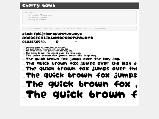 fonts/cherrybomb/demo screenshot
