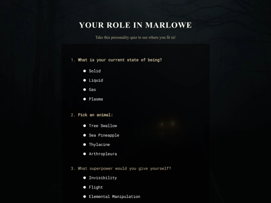 marlowe/quiz screenshot