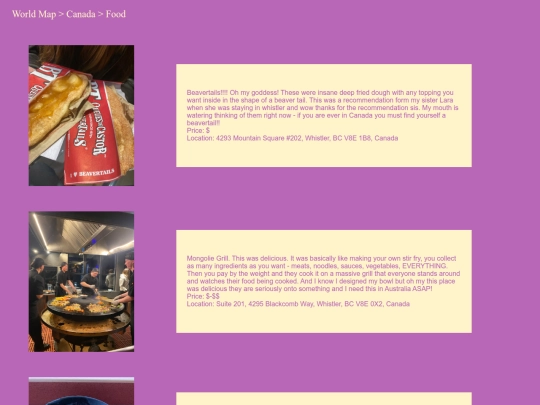 canada/food screenshot