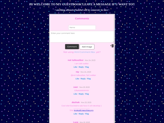 guestbook screenshot