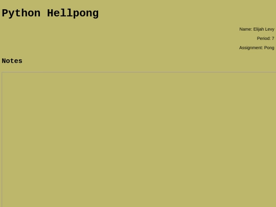 python/pythonPong screenshot
