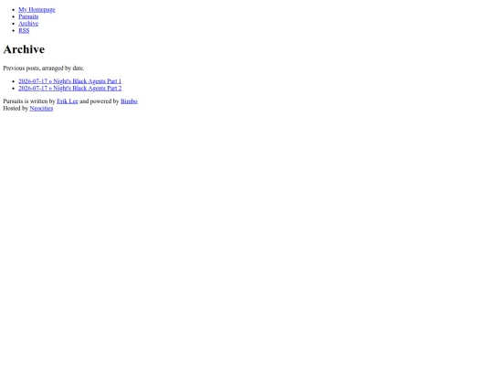 pursuits/archive screenshot