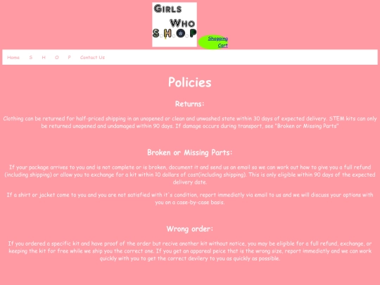policies screenshot