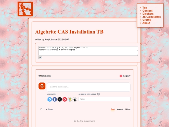 calculators/algebrite screenshot