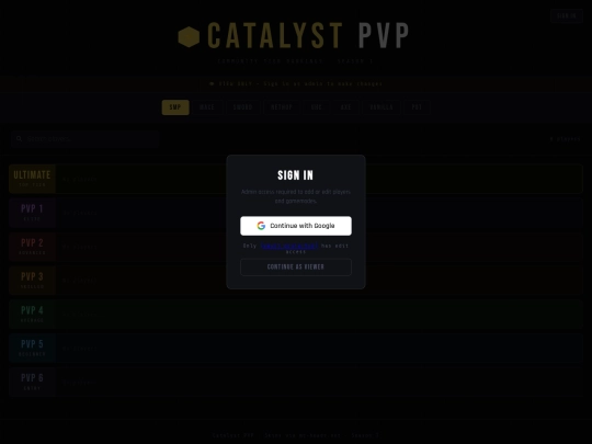 CatalystPVPtiers screenshot