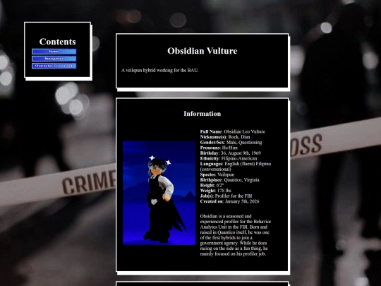 obsidiancharacterpage screenshot