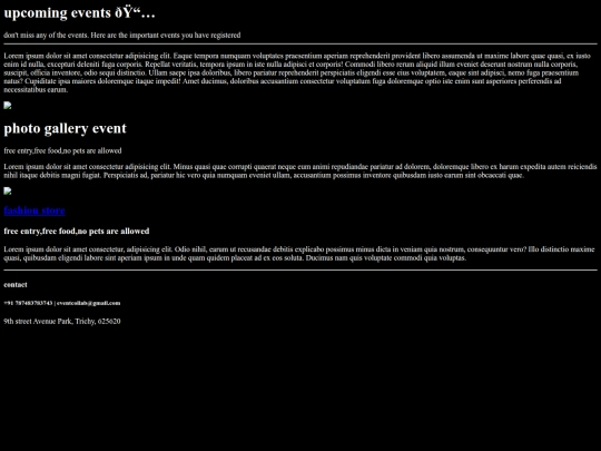event/html project 1 screenshot
