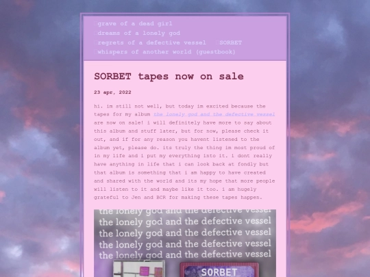 posts/2022-04-23-SORBET-tapes-now-on-sale screenshot