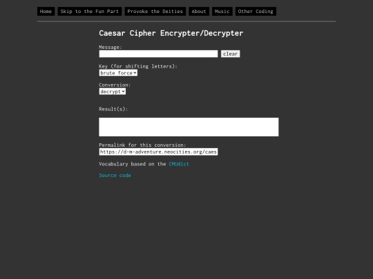 caesarcipher screenshot