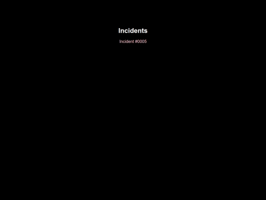 Incidents screenshot