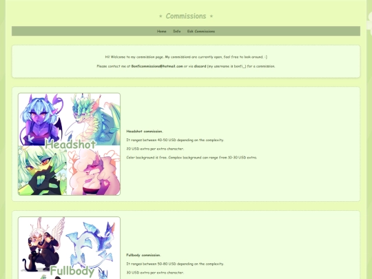commissions/commissions screenshot