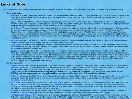 links screenshot