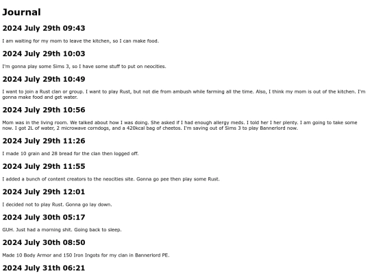 journal screenshot