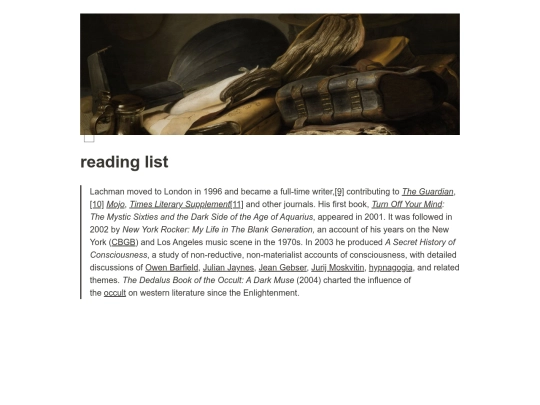 mansion/ceres/comfort/reading list screenshot
