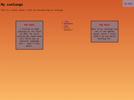 conlangs screenshot