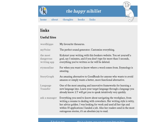 links screenshot