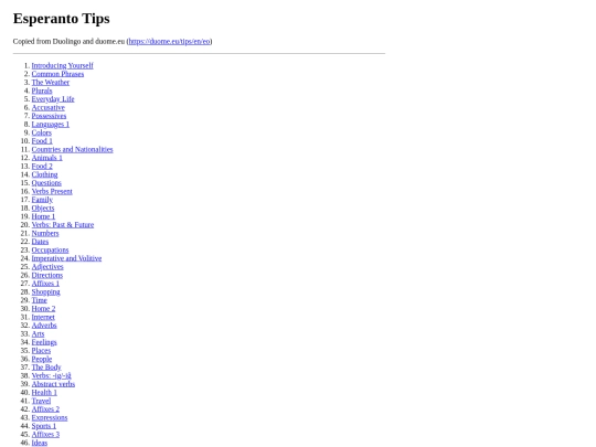 duome/esperanto screenshot