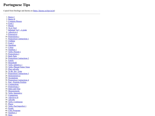 duome/portuguese screenshot