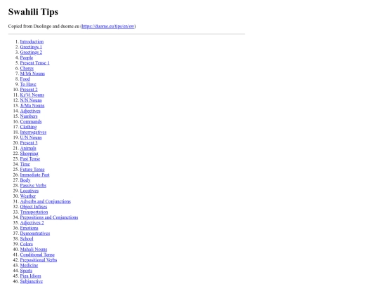 duome/swahili screenshot