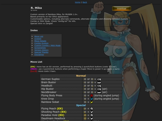 mugen/chars/Mika screenshot