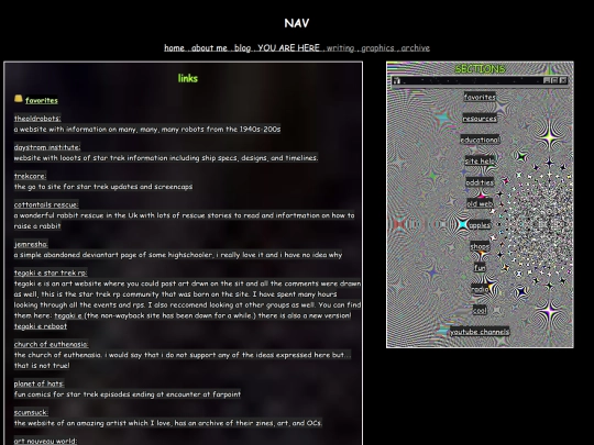 links screenshot
