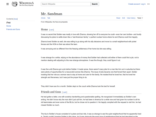 writingpages/sandman screenshot