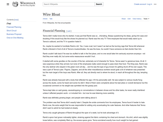 writingpages/wirebloat screenshot