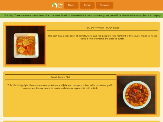 menu screenshot