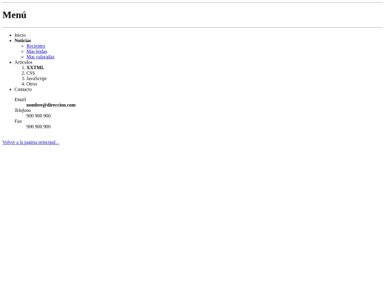 menu screenshot