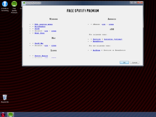 piracy/spotify screenshot