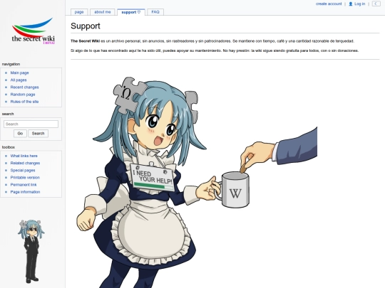 support screenshot