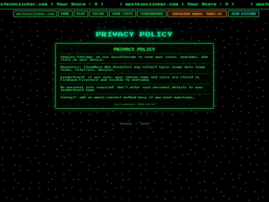 BIGSTEINCLICKER/privacy screenshot